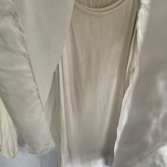 100% Italian Silk Italian Lace Blouse Romantic Wedding Top Made in Italy Small - Picture 10 of 12